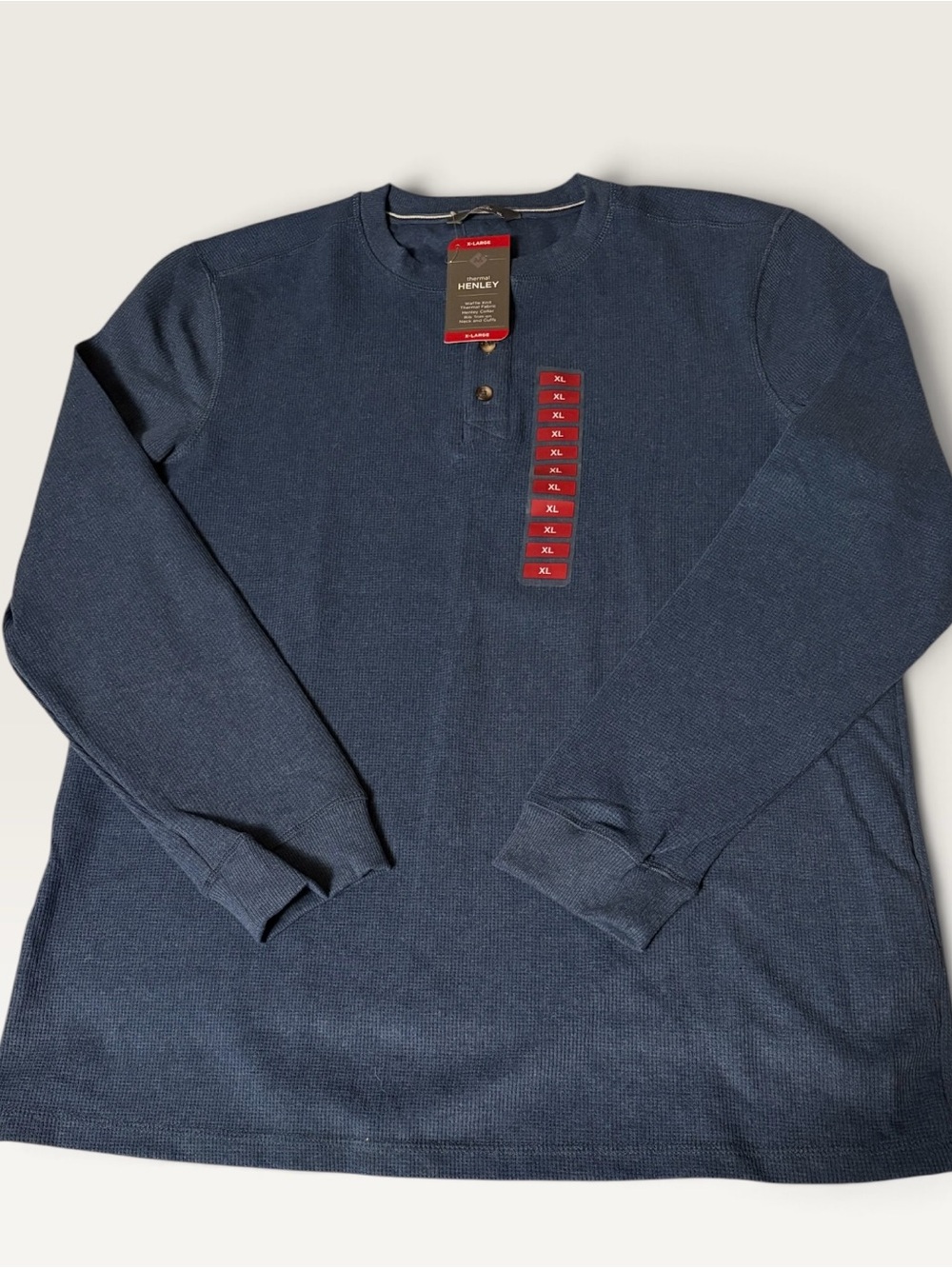 Henley Long-Sleeve Thermal Shirt - Navy XL